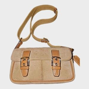 Coach Y2K  1405 Mini Suede Double Buckle Flap Crossbody Bag